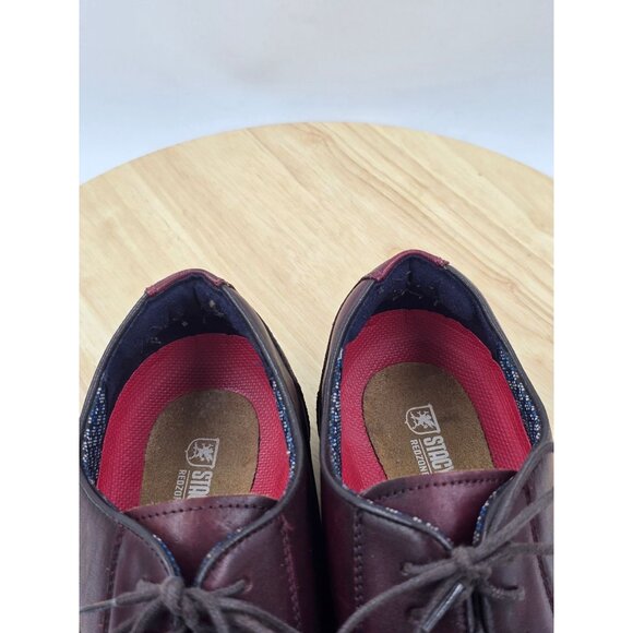 Stacy Adams Kallum Cap Toe Oxfords Burgundy Leather Dress Shoes Mens Sz 9.5M 255 main image 9